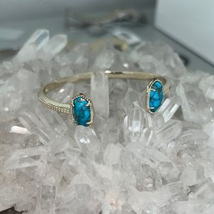 Kendra Scott gold and bronzed vein turquoise Elton bracelet